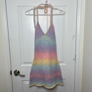 Frankie’s Bikinis Pastel Rainbow Knit Dress (Size M)